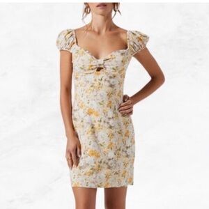 Astr Floral Mini Dress in Yellow and Green
